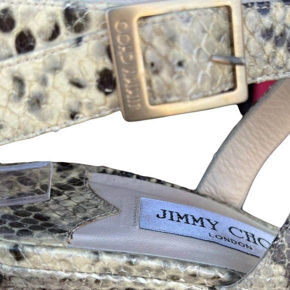 Jimmy Choo Snakeskin Strappy Sandals - Picture 4 of 5